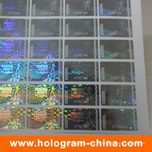 Etiqueta engomada transparente del holograma del número de serie de Anti-Fake 2D / 3D
